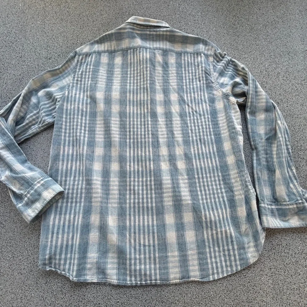 J. Crew Plaid VTG Button Down XL Blue Soft Cotton Long Sleeve Preppy Mauritius